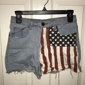 American Flag Jean Shorts